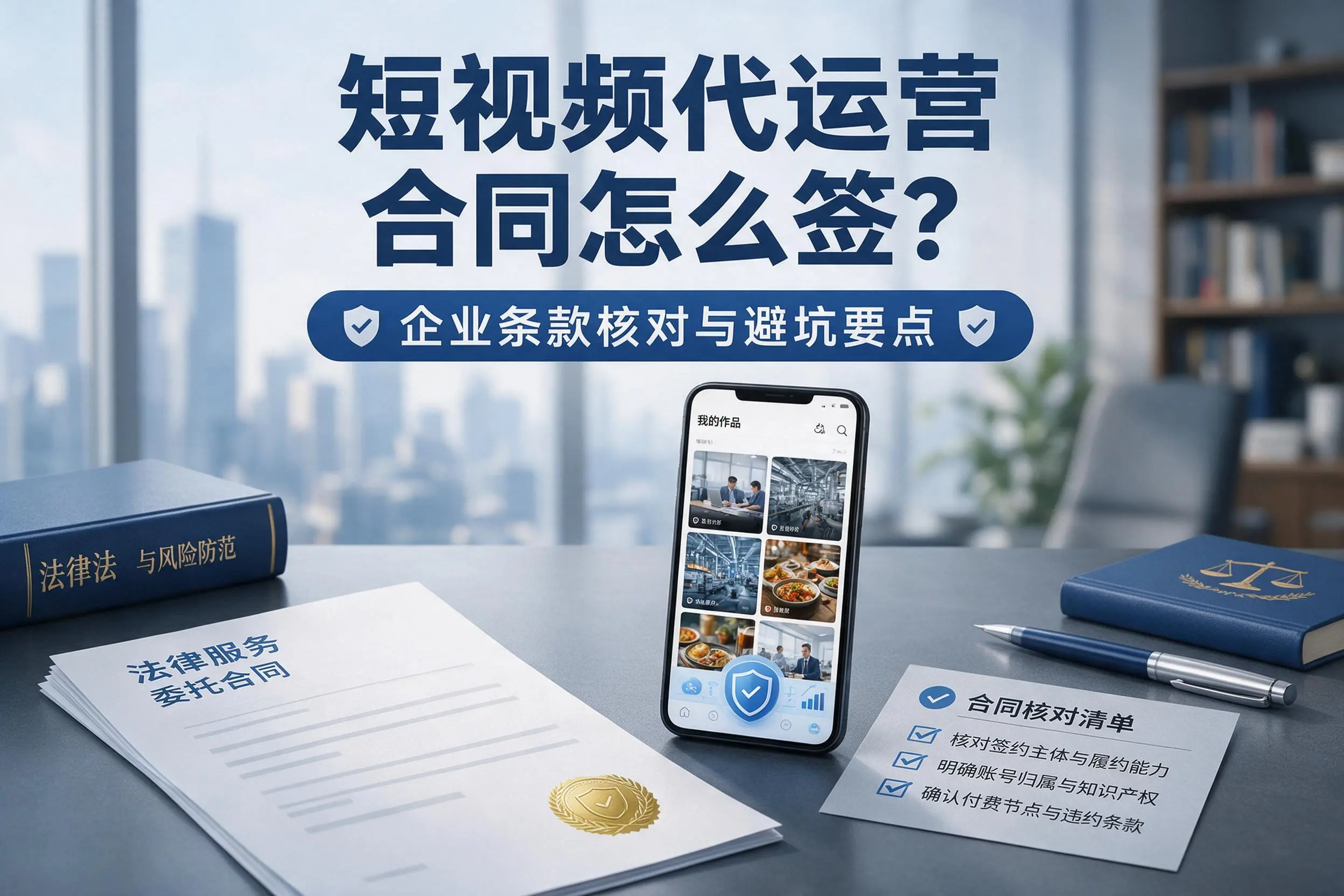 短视频代运营合同怎么签?铜川企业条款核对与避坑要点