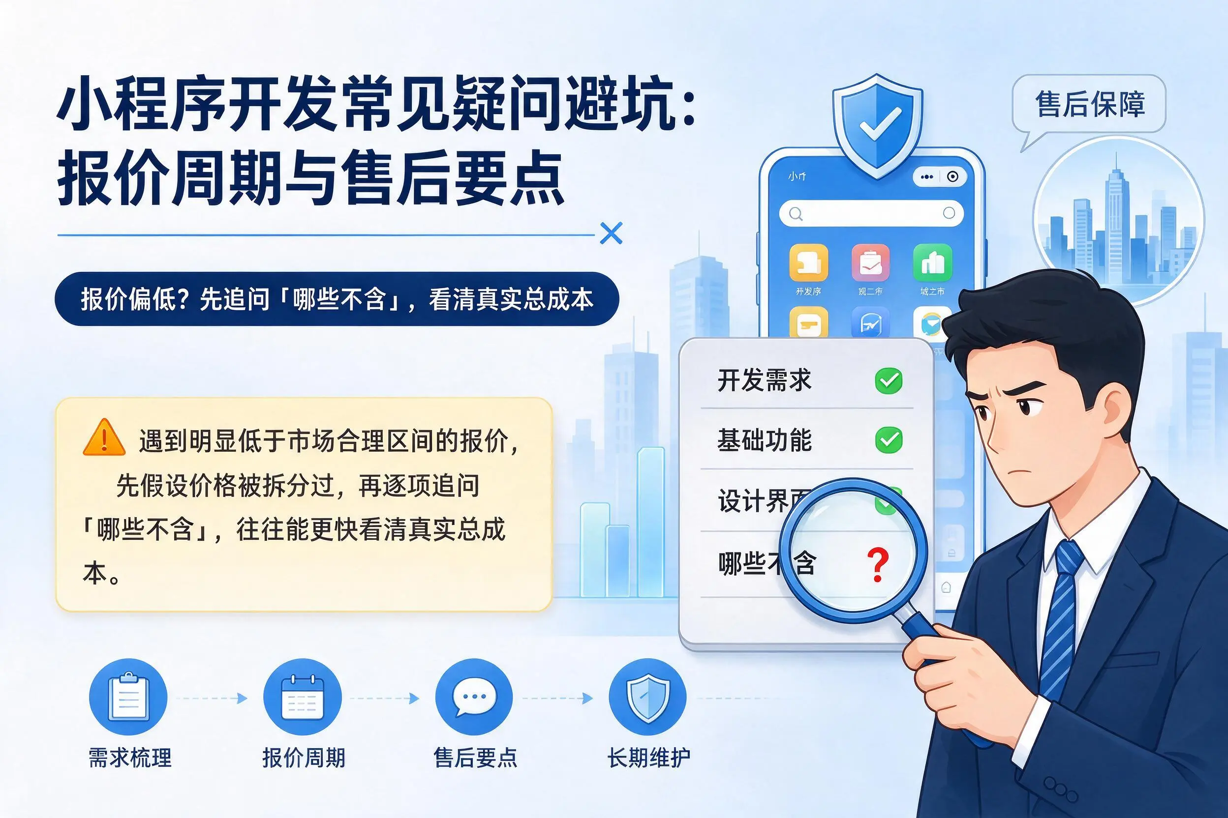铜川小程序开发常见疑问避坑:报价周期与售后要点