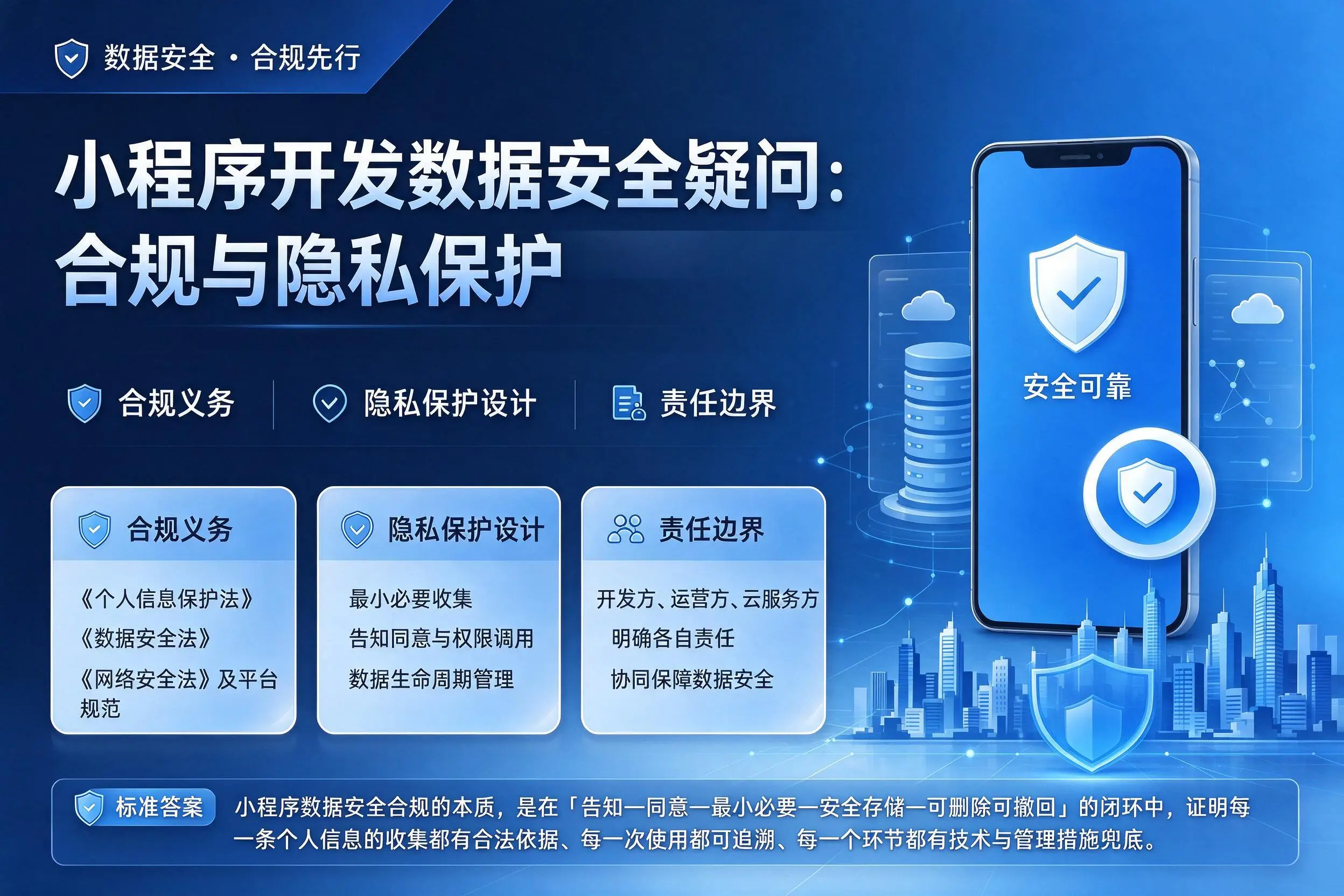 铜川小程序开发数据安全疑问：合规与隐私保护