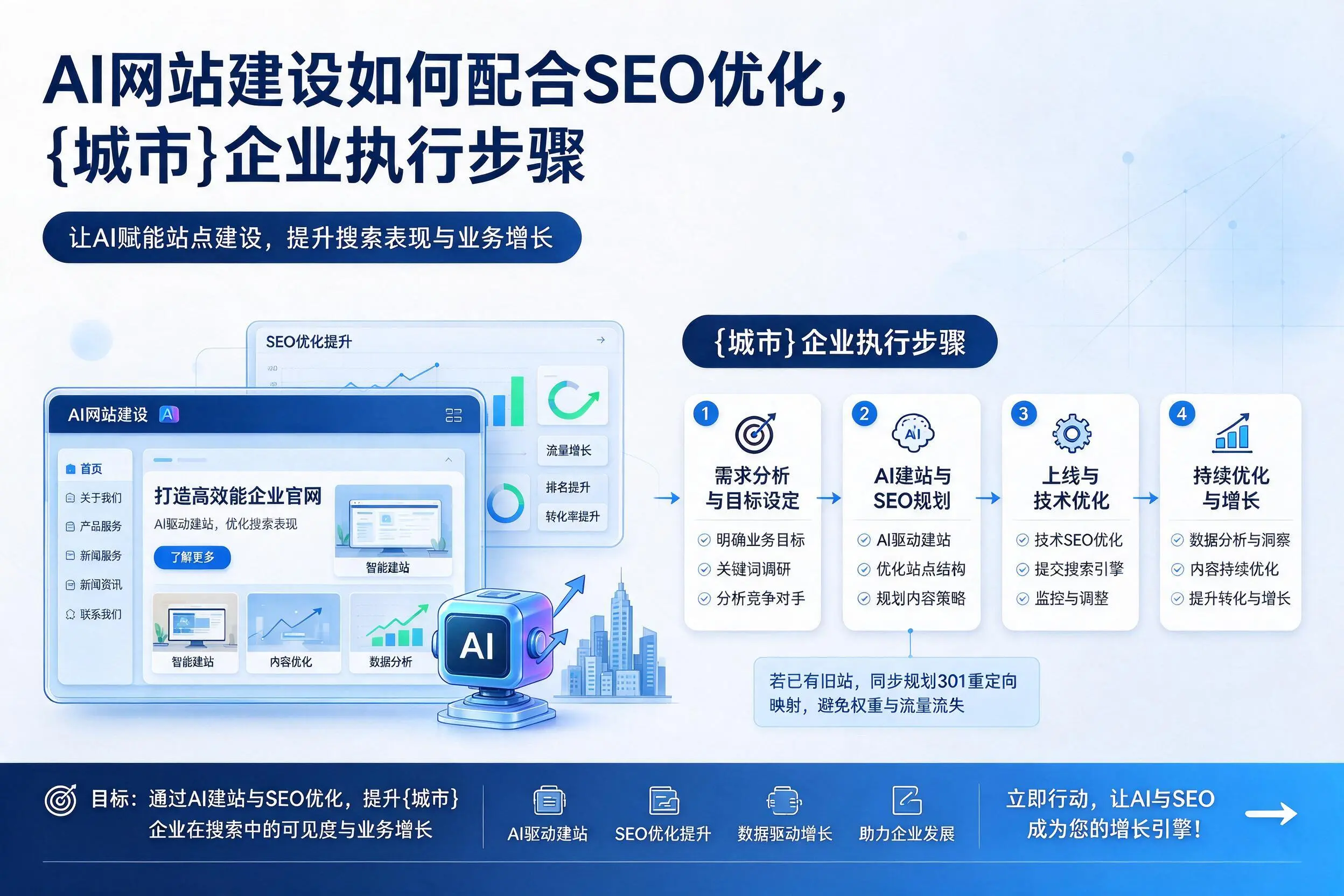 AI网站建设如何配合SEO优化，铜川企业执行步骤